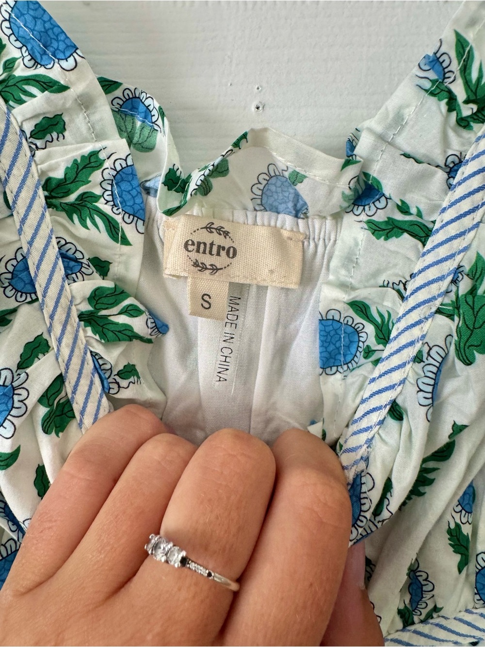 Entro The Chance Off White Floral Midi Dress Size Small - Picture 4 of 5